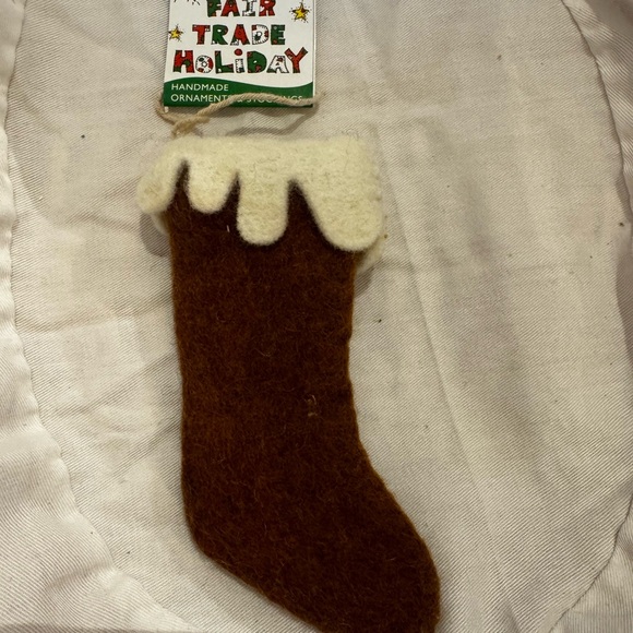 NWT 100% Wool Holiday Stocking Ornament Fair Trade - Picture 2 of 2